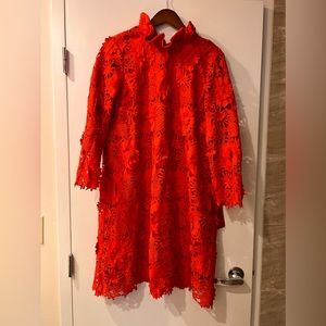 Tuckernuck Red Guipure Lace Dress